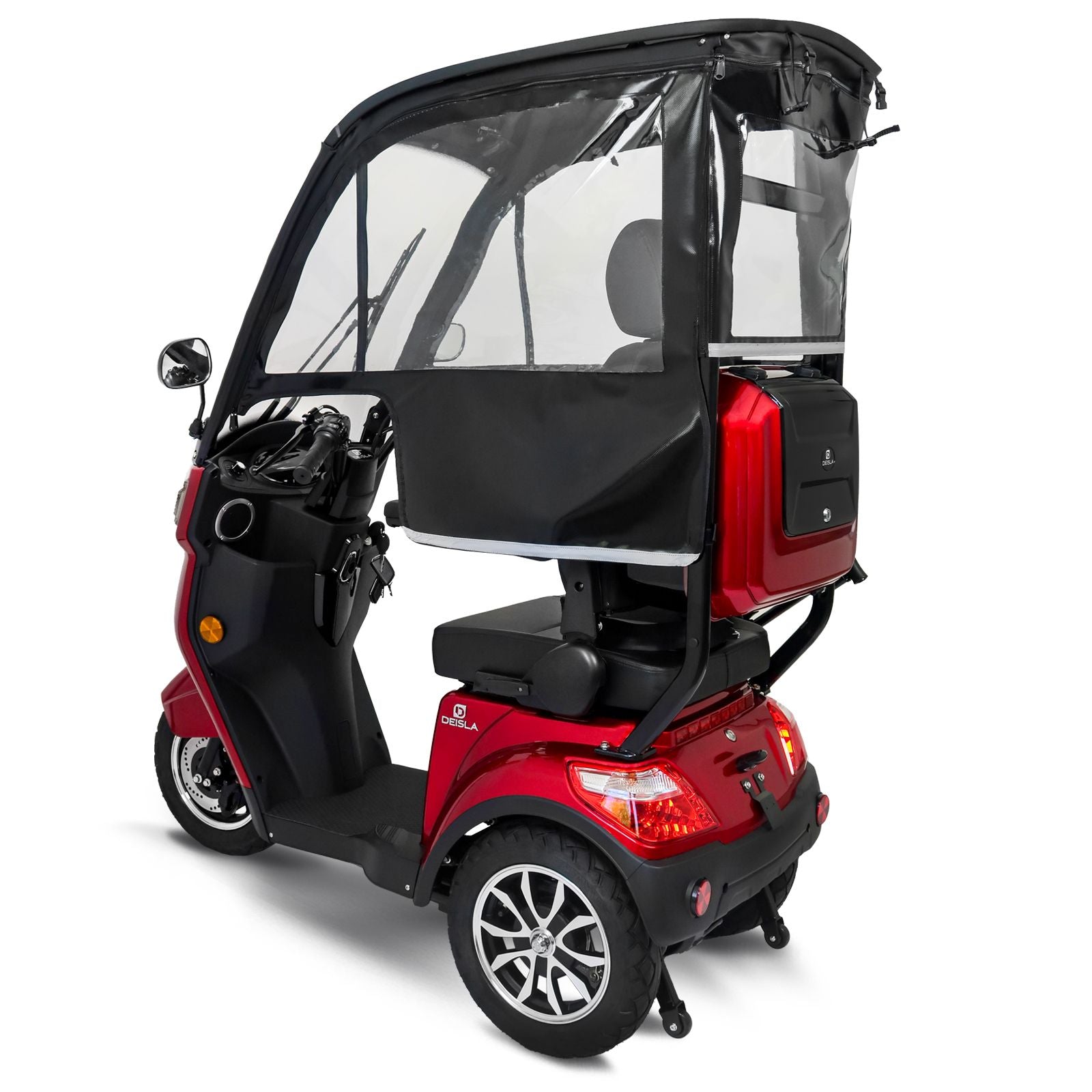 Deisla, Dreirad DS3-25 mit Dach und Wetterschutz, Lithium-Akku, Rot, 25 km/h Deisla, Dreirad DS3-25 mit Dach und Wetterschutz, Lithium-Akku, Rot, 25 km/h